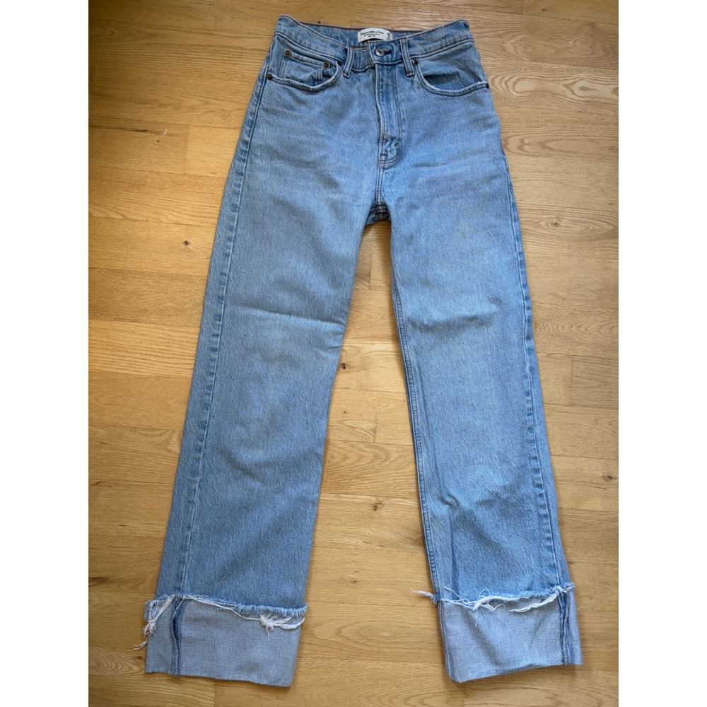 Abercrombie & Fitch Light Blue High-Rise Straight Jeans
